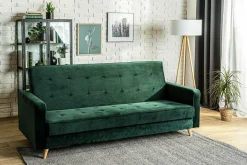 Wersalka welurowa ciemnozielona BAMAKO NEW