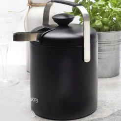 Akcesoria Do Wina I Drinków| Wiaderko do lodu ze szczypcami czarne LUGO 1,3 l