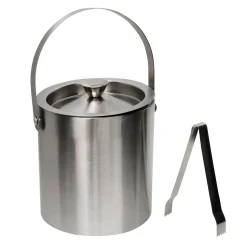 Wiaderko metalowe do lodu ze szczypcami