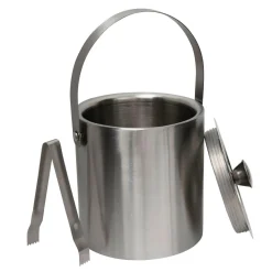 Wiaderko metalowe do lodu ze szczypcami