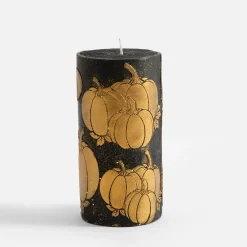 inny Świeca czarno-złota dynia 6,5x14 cm
