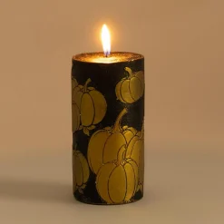 inny Świeca czarno-złota dynia 6,5x14 cm