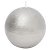 Świeca kula srebrna RUSTIC 8 cm