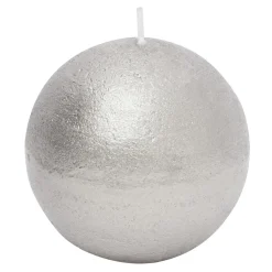 Świeca kula srebrna RUSTIC 8 cm