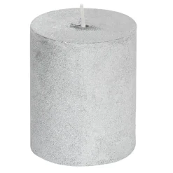 Świece, Świeczniki I Latarenki| Świeca srebrna RUSTIC 6,5x8 cm