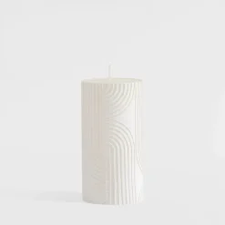 Świece, Świeczniki I Latarenki|inny Świeca walec boho biała 6,5x14 cm