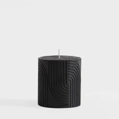 Świece, Świeczniki I Latarenki|inny Świeca walec boho czarna 6,5x8 cm