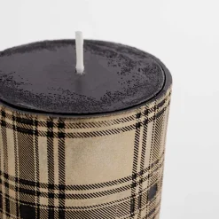 inny Świeca walec KRATA czarna/szampan 6,5x8 cm