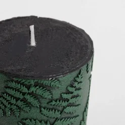 inny Świeca walec PAPROĆ czarna/zielona 6,5x8 cm