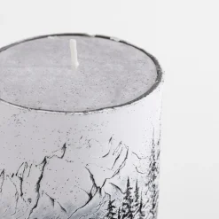 Świece, Świeczniki I Latarenki|inny Świeca walec PEJZAŻ biała 6,5x14 cm