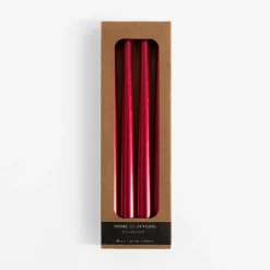 inny Świece stożkowe czerwone 30 cm, 4 sztuki