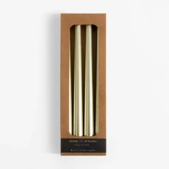 Świece, Świeczniki I Latarenki|inny Świece stożkowe złote 30 cm, 4 sztuki