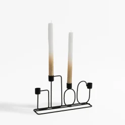 Świece, Świeczniki I Latarenki|inny Świece stołowe biało - złote 25 cm, 2 sztuki