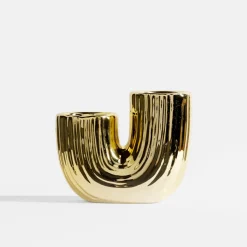 inny Świecznik dekoracyjny złoty na 2 wkłady tealight