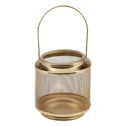 Świece, Świeczniki I Latarenki| Świecznik latarenka 15.5 cm złoty