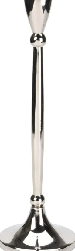 Świece, Świeczniki I Latarenki| Świecznik na jedną świecę srebrny 8x17 cm