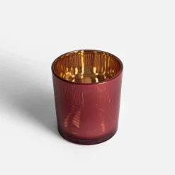 inny Świecznik szklany różowy 10 cm MIX