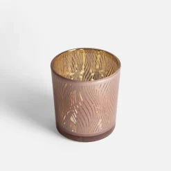 inny Świecznik szklany różowy 10 cm MIX