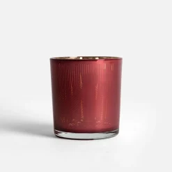 inny Świecznik szklany różowy 13 cm MIX