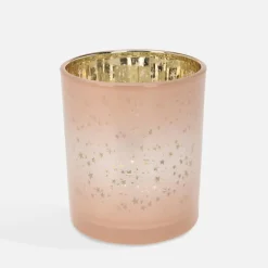 inny Świecznik szklany w gwiazdki 10 cm MIX