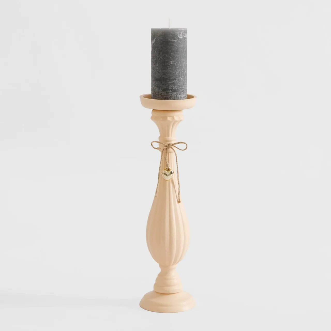 Świecznik vintage na jedną świecę 39 cm