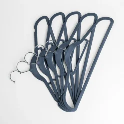 Wieszaki, Półki Tekstylne, Organizery|Okey Wieszak welurowy niebieski VELVET, komplet 5 szt.