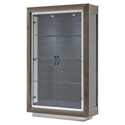 Witryny|Modum Witryna 125 cm z oświetleniem ELITE DAY srebrna brzoza