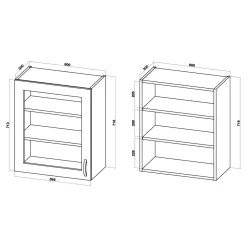 Witryna BASIC PLUS BP/G60W biały mat