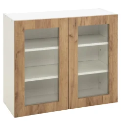 Witryna BASIC PLUS BP/G80W dąb craft złoty