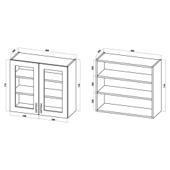 Witryna BASIC PLUS BP/G80W dąb craft złoty