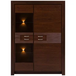 DiTrendi Witryna ciemny brąz czterodrzwiowa PARIS