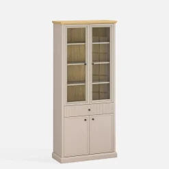 Witryny|Esteti Witryna do salonu wysoka IDELLO taupe dąb kamienny