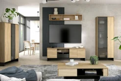 Witryna do salonu z przeszklonym frontem NOMAD