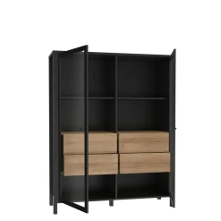 Witryny|FORTE Witryna industrialna szklana z szufladami HIGH ROCK