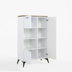 inny Witryna niska biała, z ryflowaniem VELUTTO