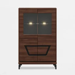 Furni Home Witryna niska z czarnym dekorem VERO