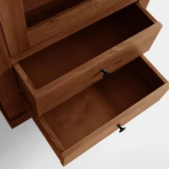 inny Witryna niska z litego drewna z szufladami STELLA dąb koniakowy