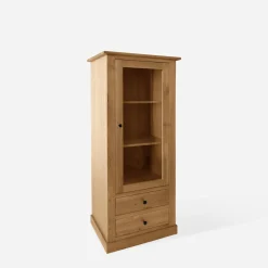 inny Witryna niska z litego drewna z szufladami STELLA dąb naturalny