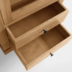 inny Witryna niska z litego drewna z szufladami STELLA dąb naturalny