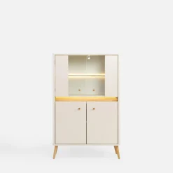 DiTrendi Witryna niska z oświetleniem LORENA 149 cm kaszmir