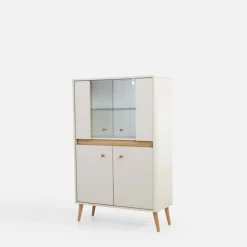 DiTrendi Witryna niska z oświetleniem LORENA 149 cm kaszmir