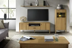 Witryny| Witryna niska z ryflowaniem i oświetleniem NAVARRA lewa