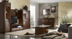 Witryny|DiTrendi Witryna wąska ciemny brąz PARIS