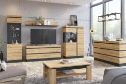 Witryny| Witryna wąska do salonu CORTE lewa