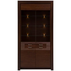 DiTrendi Witryna wysoka ciemny brąz PARIS