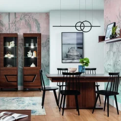 Witryny|Furni Home Witryna z czarnym dekorem VERO lewa