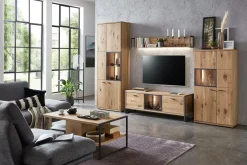 Witryny| Witryna z drewnianym frontem FLORA wysoka