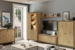 Witryny| Witryna z oświetleniem PARII dąb artisan