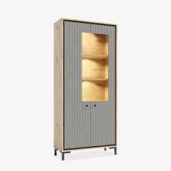 Witryny| Witryna z oświetleniem PARII szara