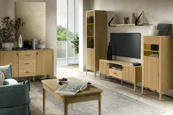 Witryny| Witryna z ryflowaniem i oświetleniem LED NAVARRA lewa